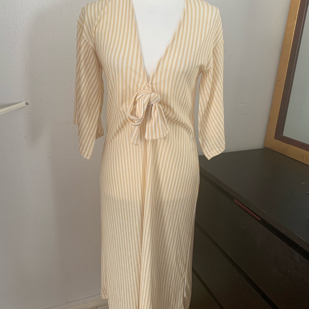 Zara striped yellow dress